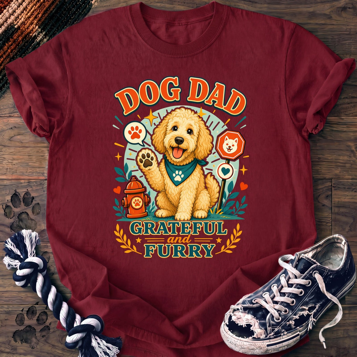 Dog Dad Grateful And Furry - Goldendoodle - PAWSSION CLUB