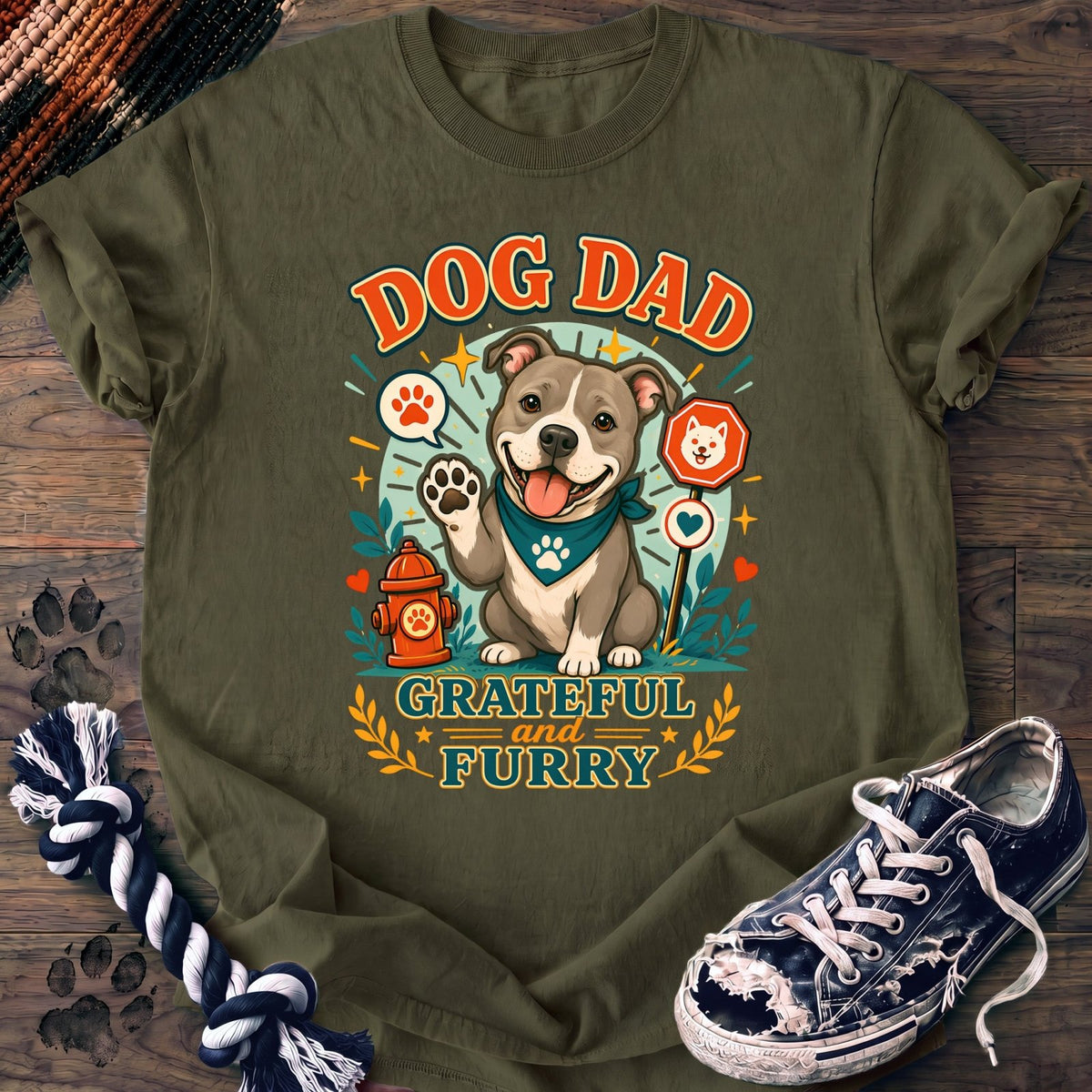 Dog Dad Grateful And Furry - Pitbull - PAWSSION CLUB