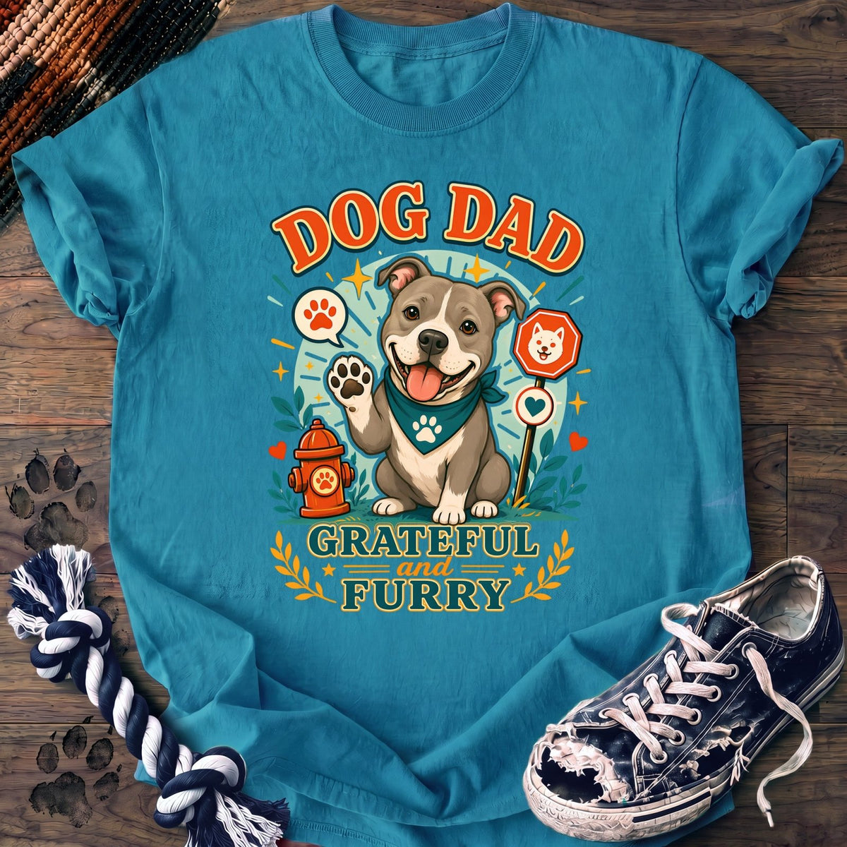 Dog Dad Grateful And Furry - Pitbull - PAWSSION CLUB