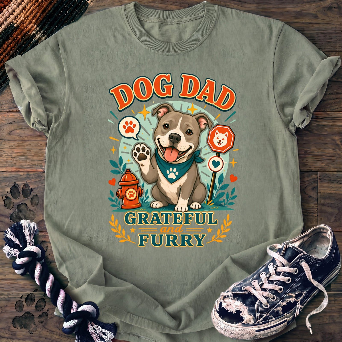 Dog Dad Grateful And Furry - Pitbull - PAWSSION CLUB
