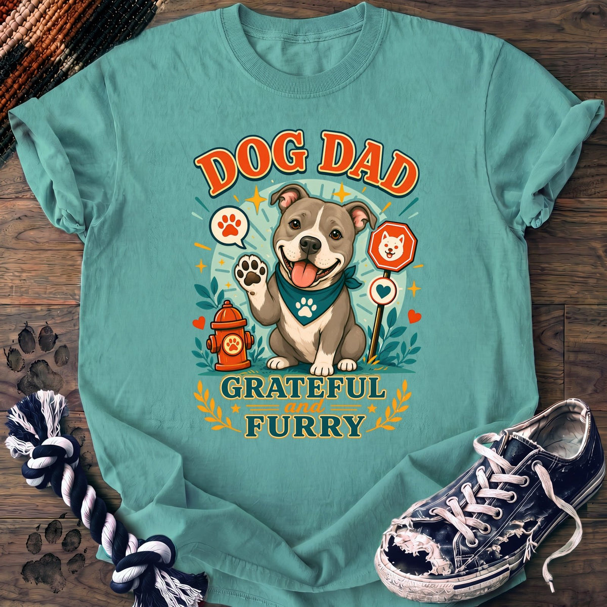 Dog Dad Grateful And Furry - Pitbull - PAWSSION CLUB