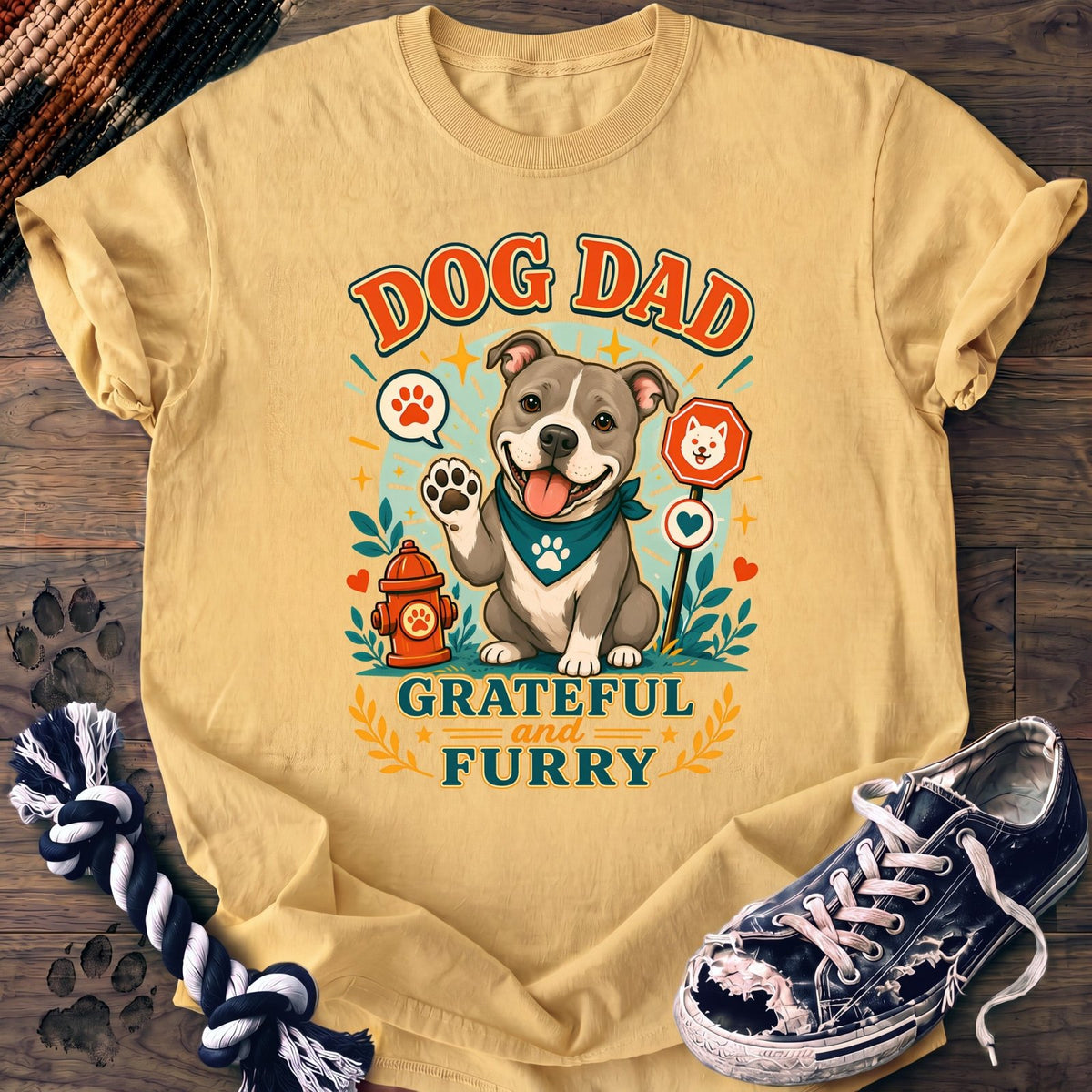 Dog Dad Grateful And Furry - Pitbull - PAWSSION CLUB