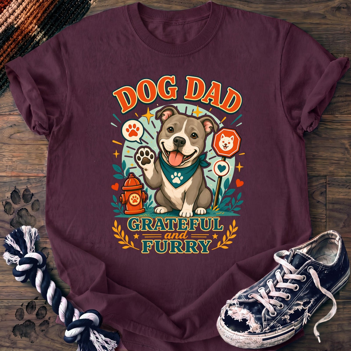 Dog Dad Grateful And Furry - Pitbull - PAWSSION CLUB