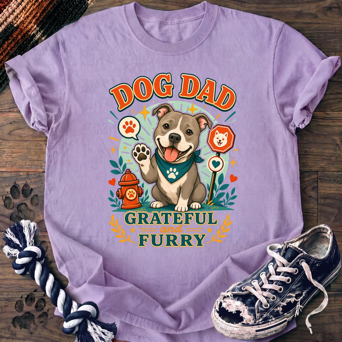 Dog Dad Grateful And Furry - Pitbull - PAWSSION CLUB