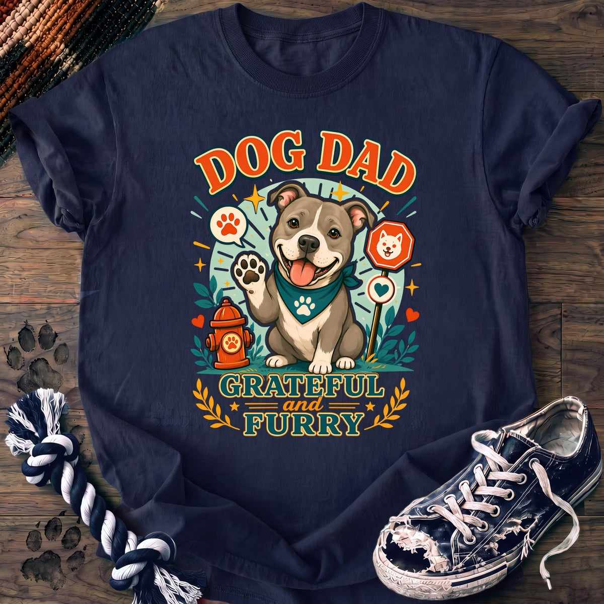 Dog Dad Grateful And Furry - Pitbull - PAWSSION CLUB