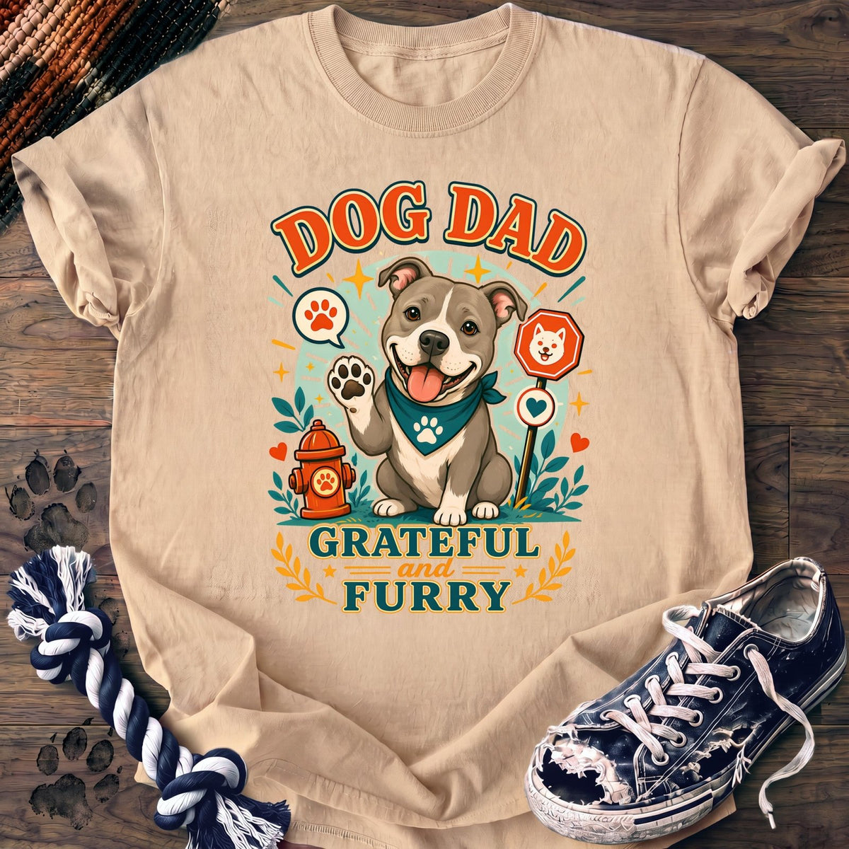 Dog Dad Grateful And Furry - Pitbull - PAWSSION CLUB