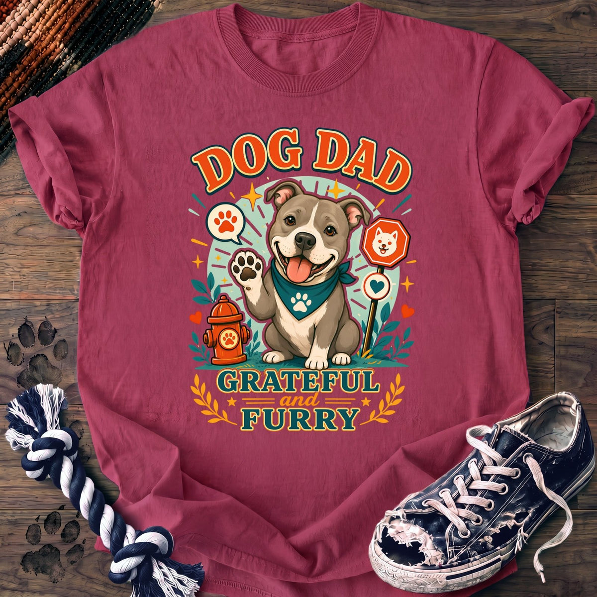Dog Dad Grateful And Furry - Pitbull - PAWSSION CLUB