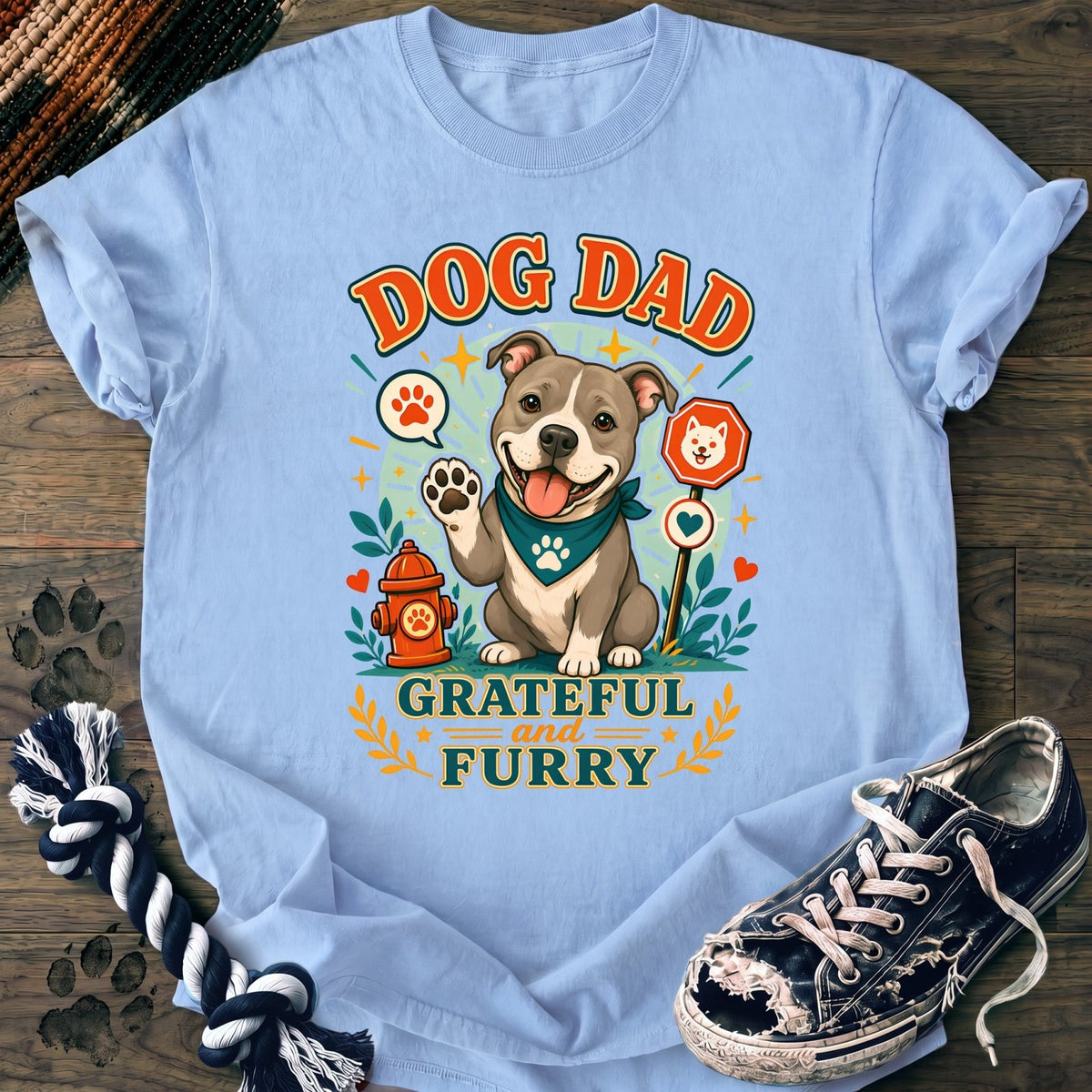 Dog Dad Grateful And Furry - Pitbull - PAWSSION CLUB