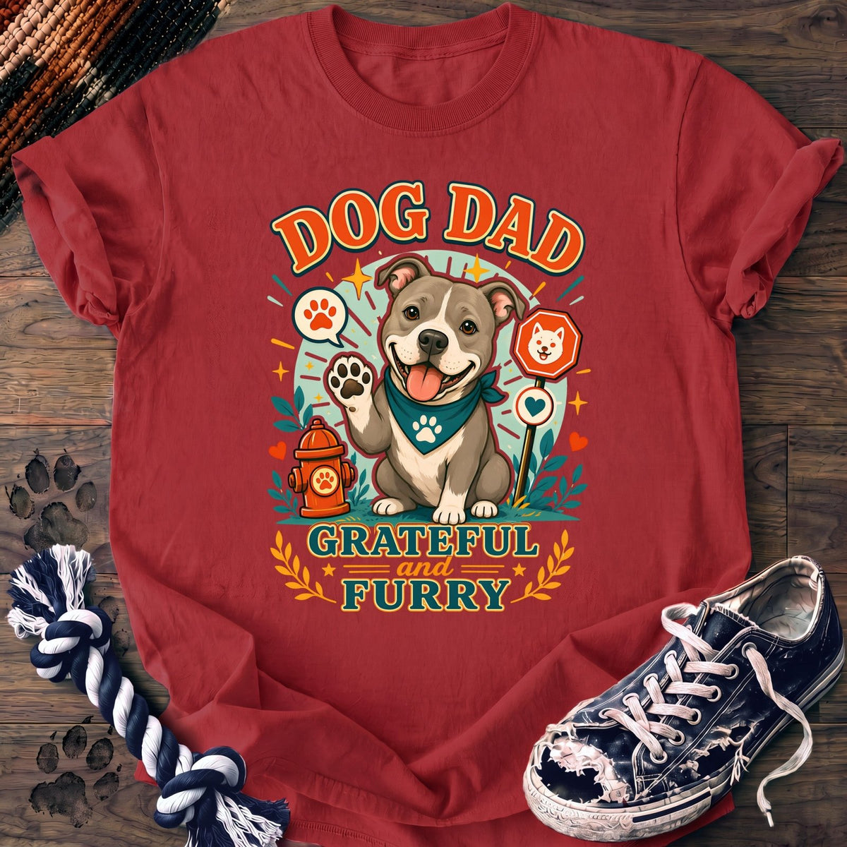 Dog Dad Grateful And Furry - Pitbull - PAWSSION CLUB