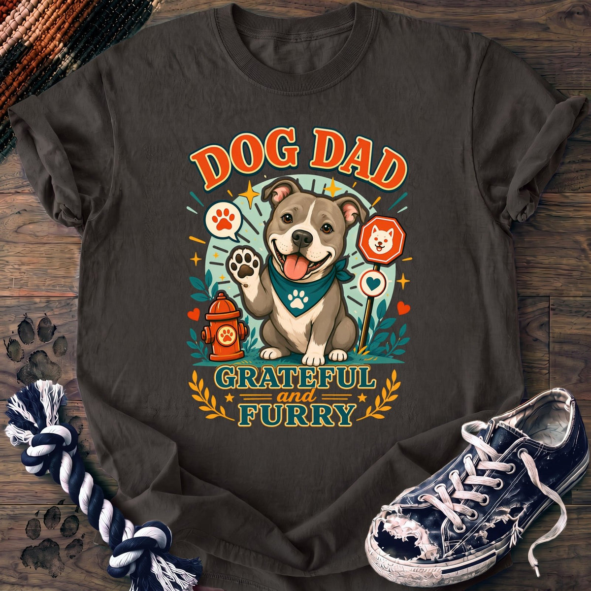 Dog Dad Grateful And Furry - Pitbull - PAWSSION CLUB
