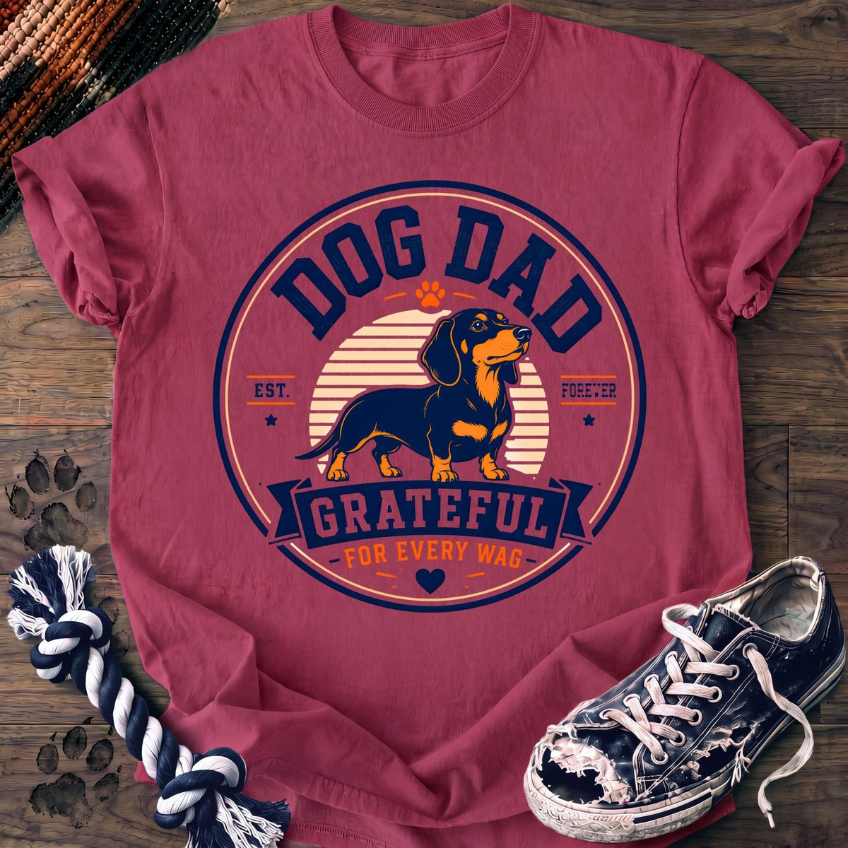 Dog Dad Grateful For Every Wag - Dachshund - PAWSSION CLUB