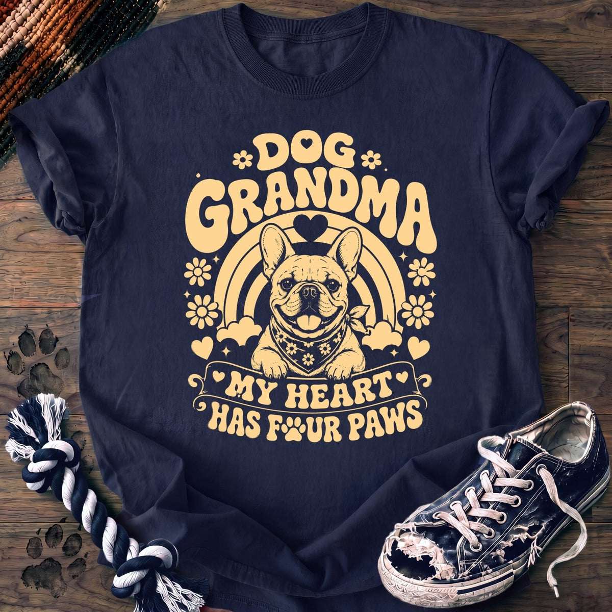 Dog Grandma My Heart Has Four Paws - French Bulldog - PAWSSION CLUB