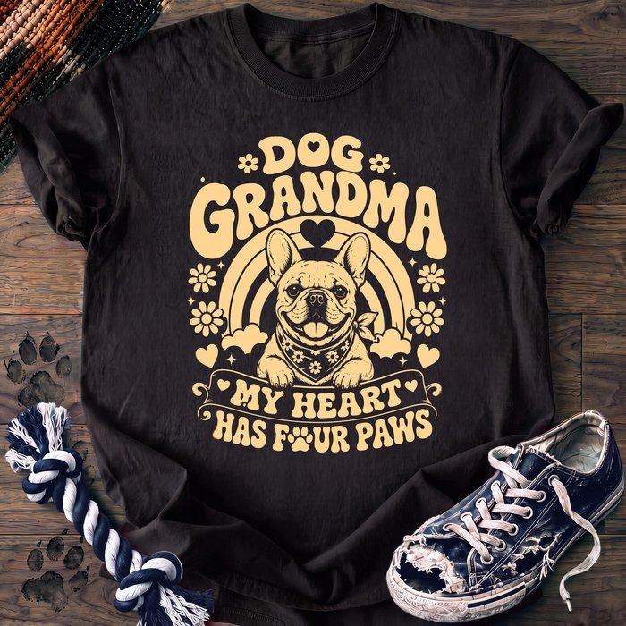 Dog Grandma My Heart Has Four Paws - French Bulldog - PAWSSION CLUB