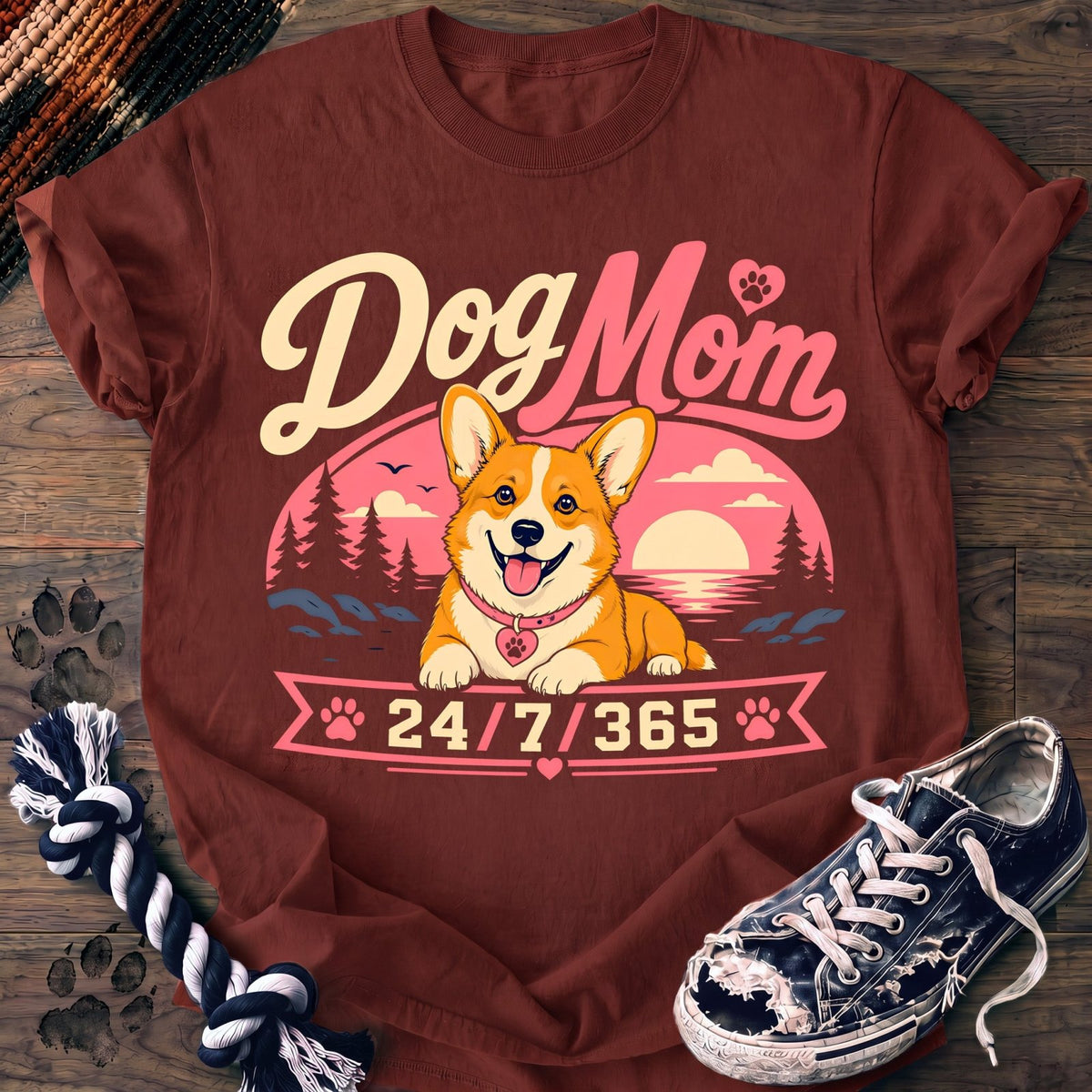 Dog Mom 24 7 365 - Corgi - PAWSSION CLUB