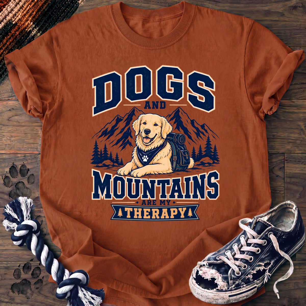 Dogs And Mountains Are My Therapy - Golden Retriever - PAWSSION CLUB