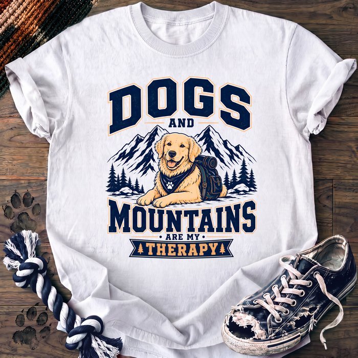 Dogs And Mountains Are My Therapy - Golden Retriever - PAWSSION CLUB