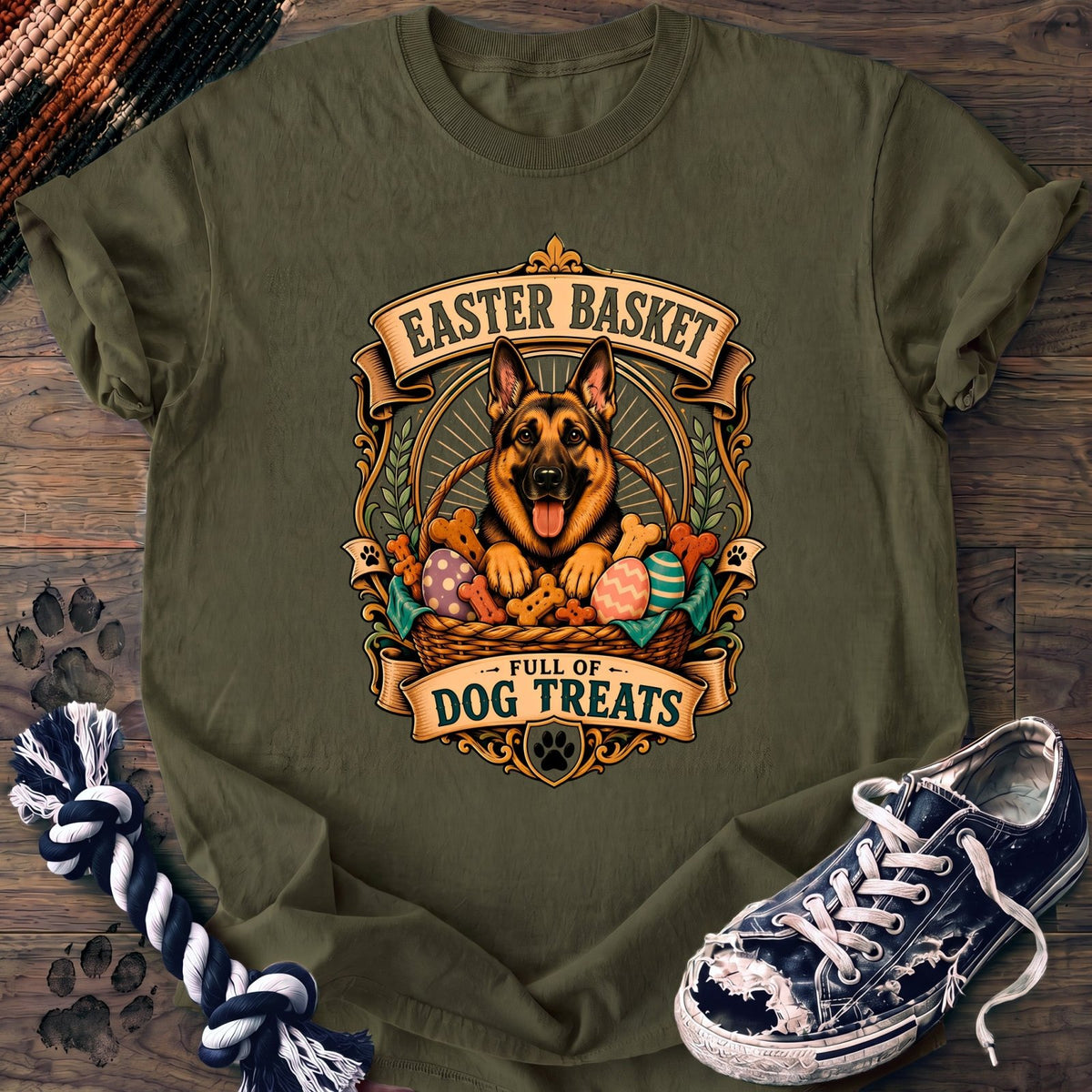 Easter Basket Full Of Dog Treats - German Shepherd - PAWSSION CLUB