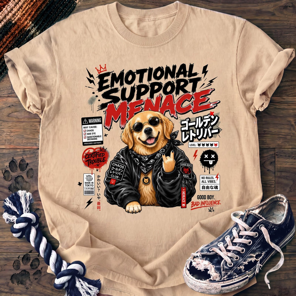 Emotional Support Menace - Golden Retriever - PAWSSION CLUB