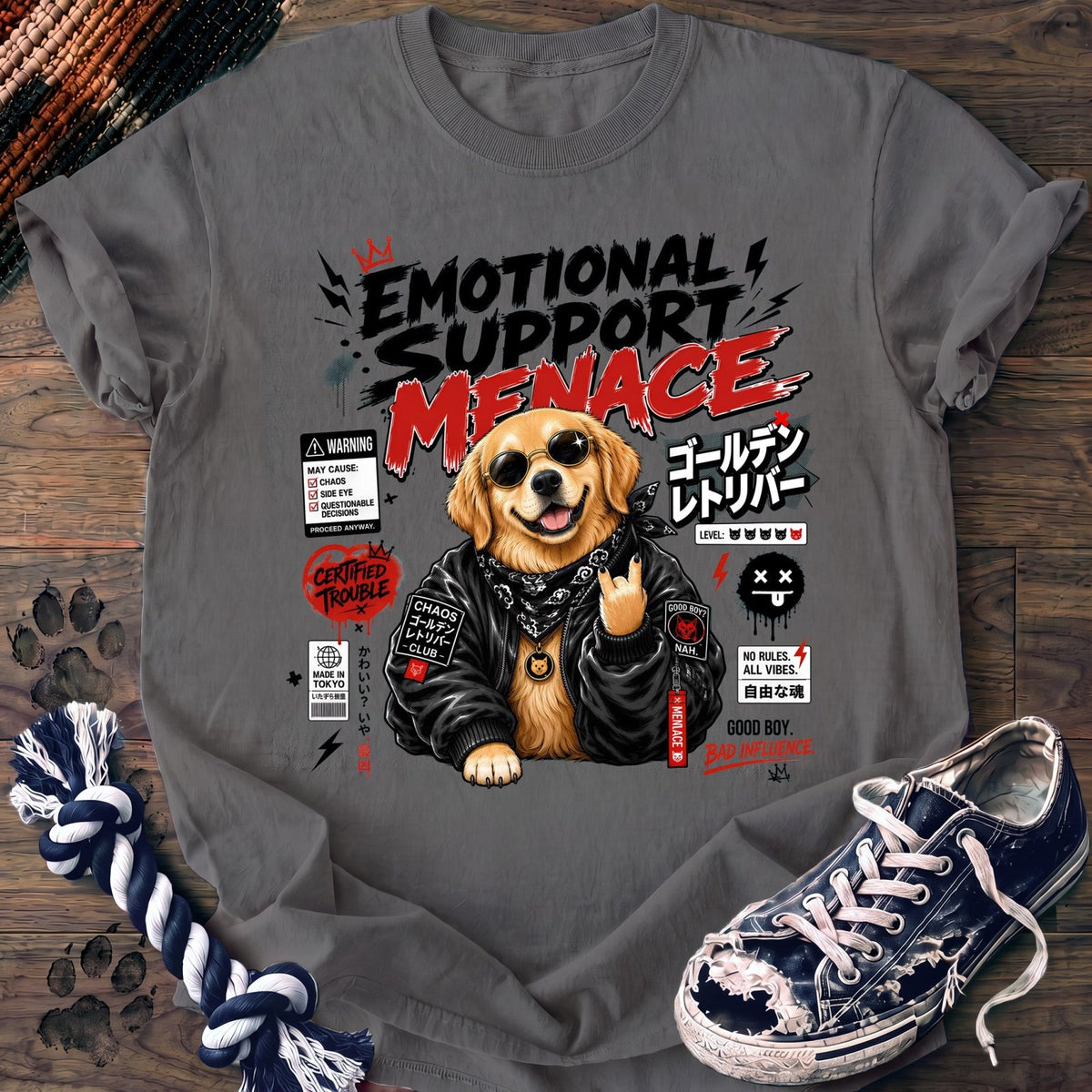 Emotional Support Menace - Golden Retriever - PAWSSION CLUB