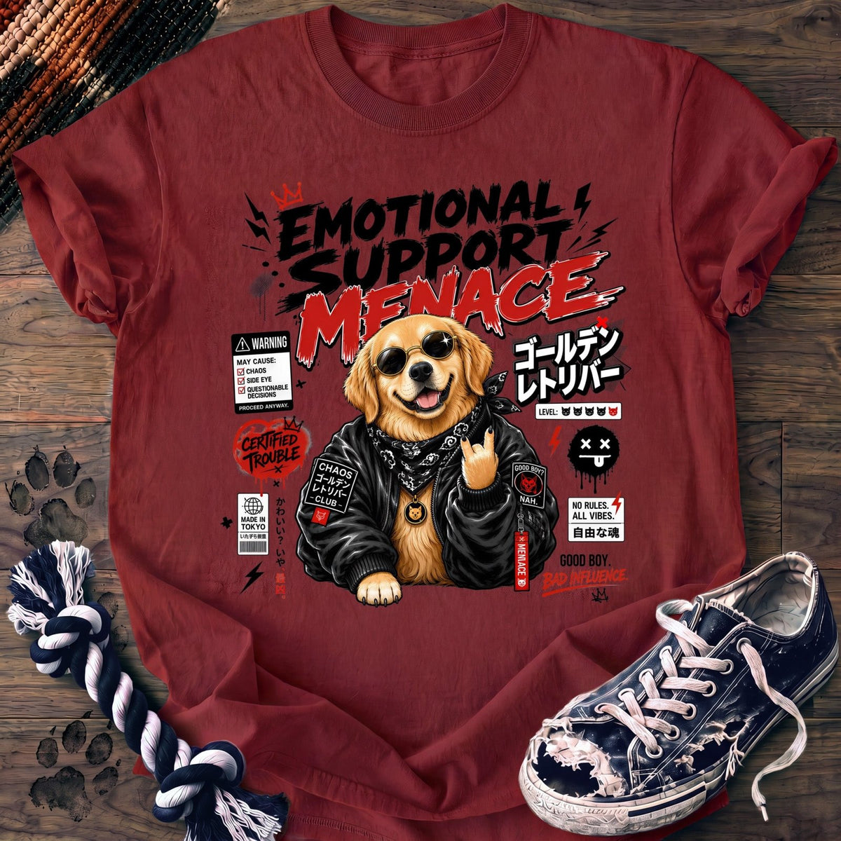 Emotional Support Menace - Golden Retriever - PAWSSION CLUB