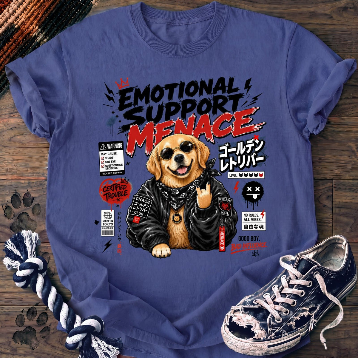 Emotional Support Menace - Golden Retriever - PAWSSION CLUB