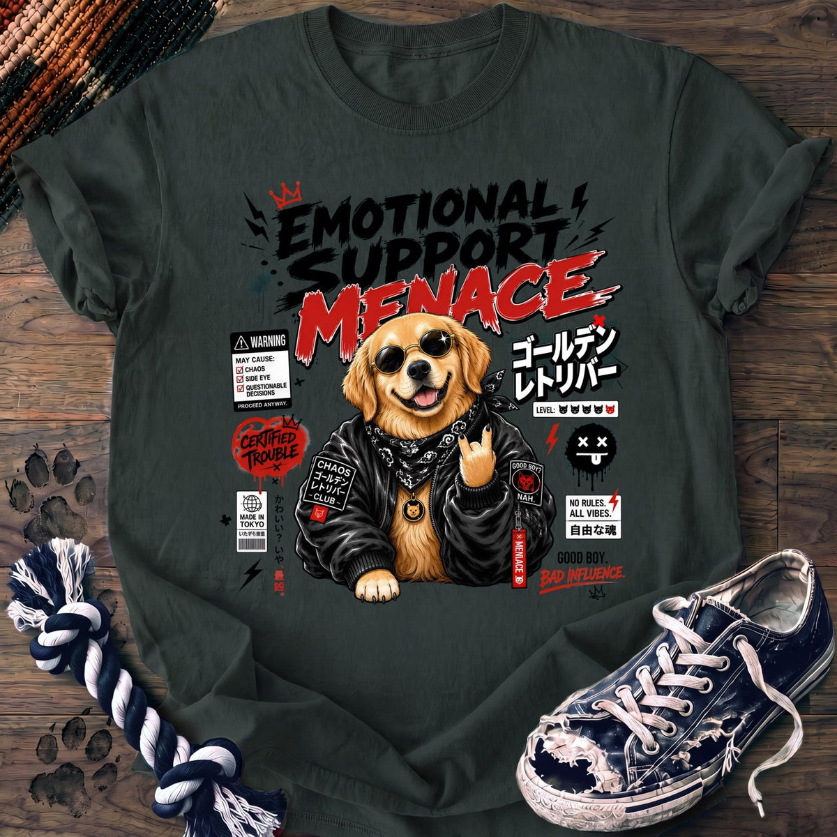 Emotional Support Menace - Golden Retriever - PAWSSION CLUB