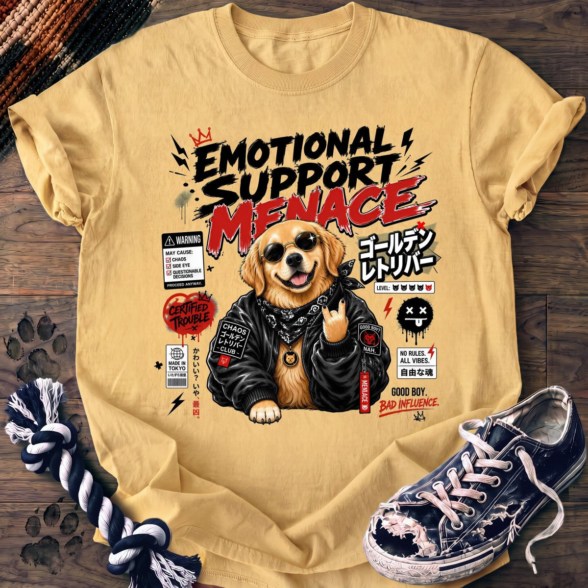 Emotional Support Menace - Golden Retriever - PAWSSION CLUB