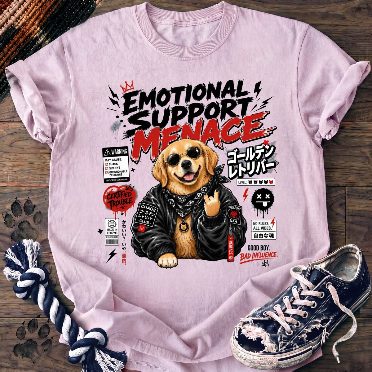 Emotional Support Menace - Golden Retriever - PAWSSION CLUB