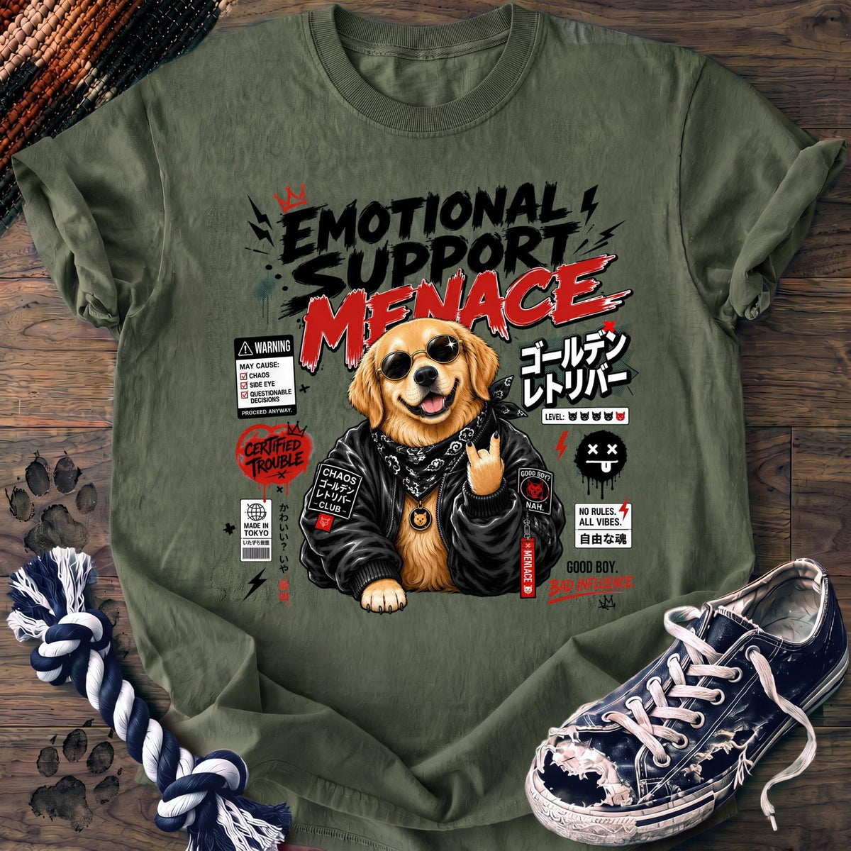 Emotional Support Menace - Golden Retriever - PAWSSION CLUB