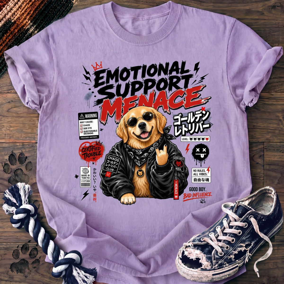 Emotional Support Menace - Golden Retriever - PAWSSION CLUB