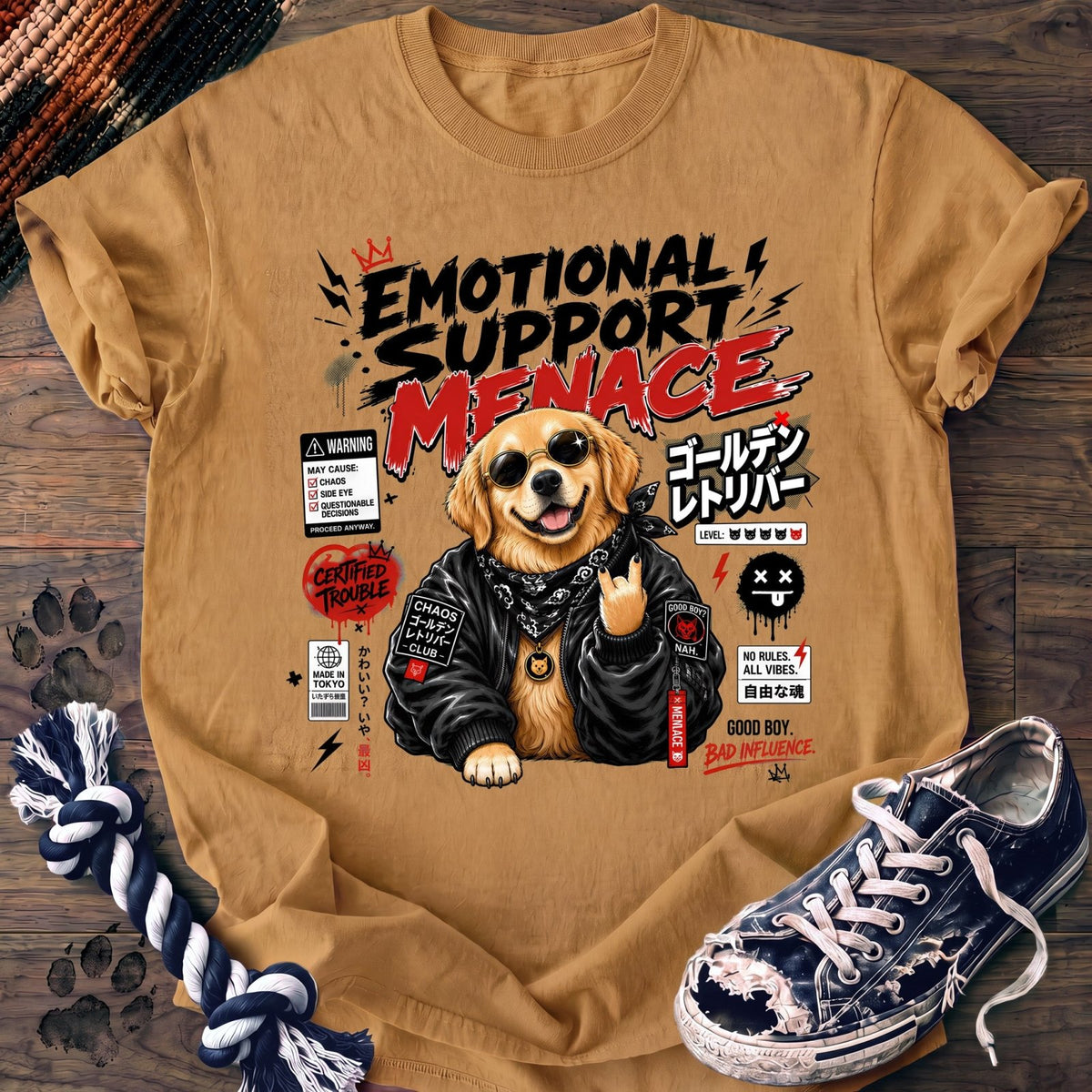 Emotional Support Menace - Golden Retriever - PAWSSION CLUB