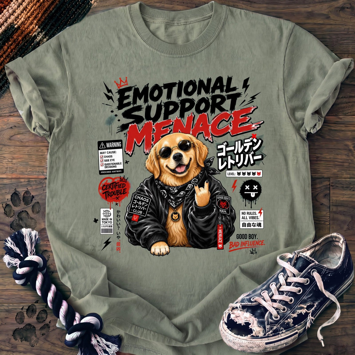 Emotional Support Menace - Golden Retriever - PAWSSION CLUB