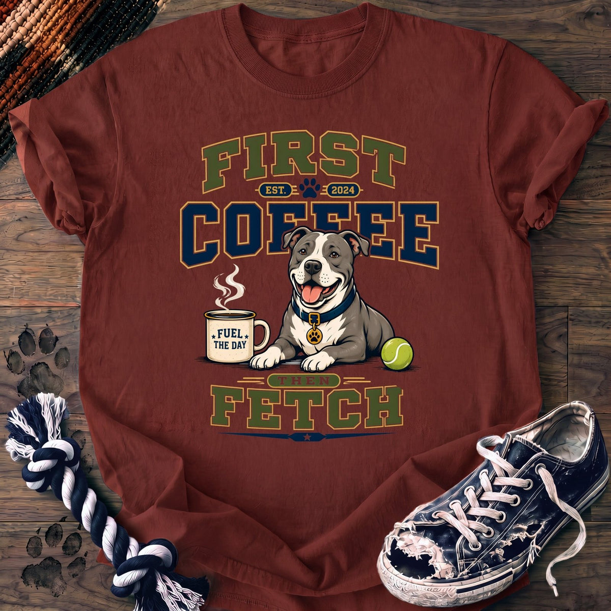 First Coffee Then Fetch - Pitbull - PAWSSION CLUB