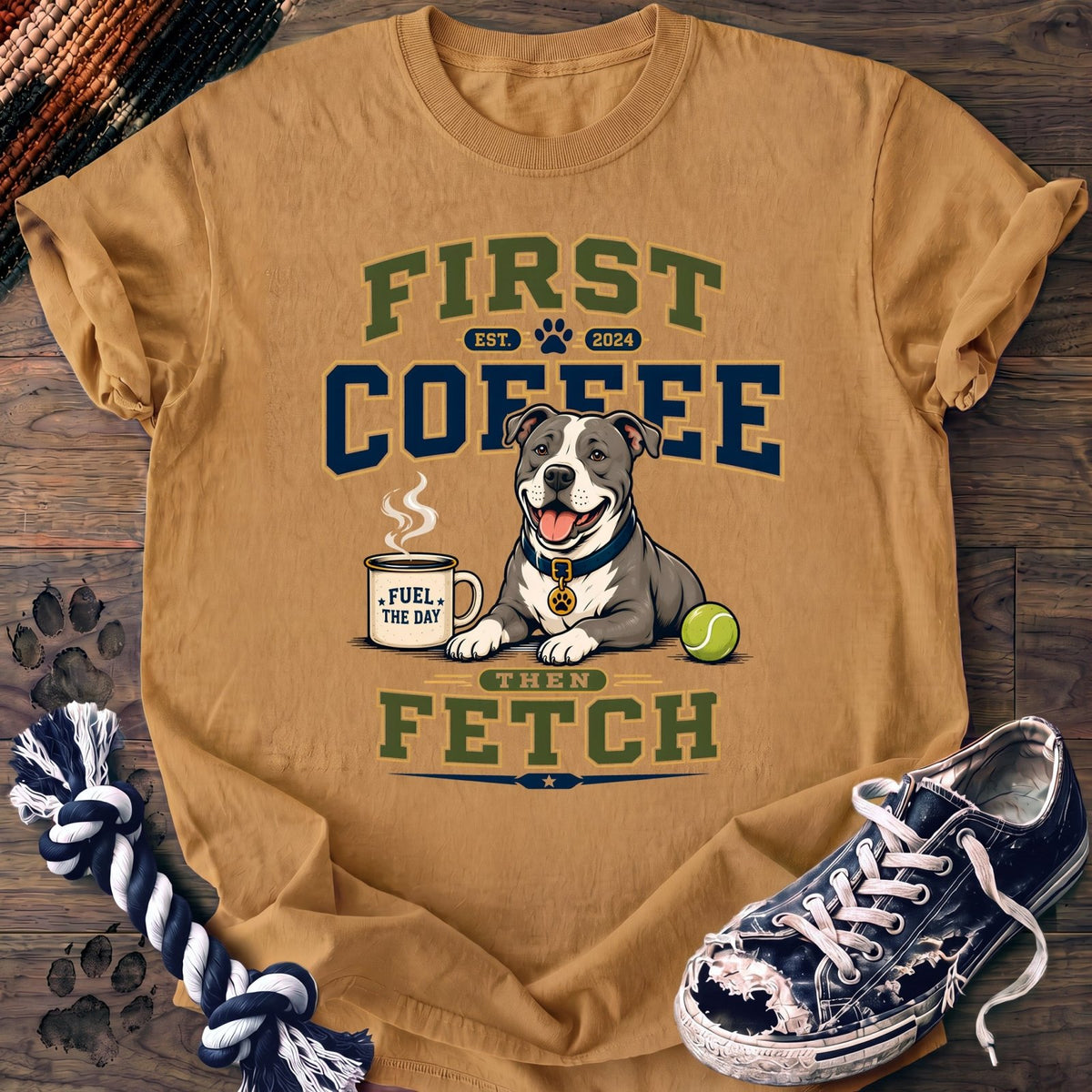 First Coffee Then Fetch - Pitbull - PAWSSION CLUB