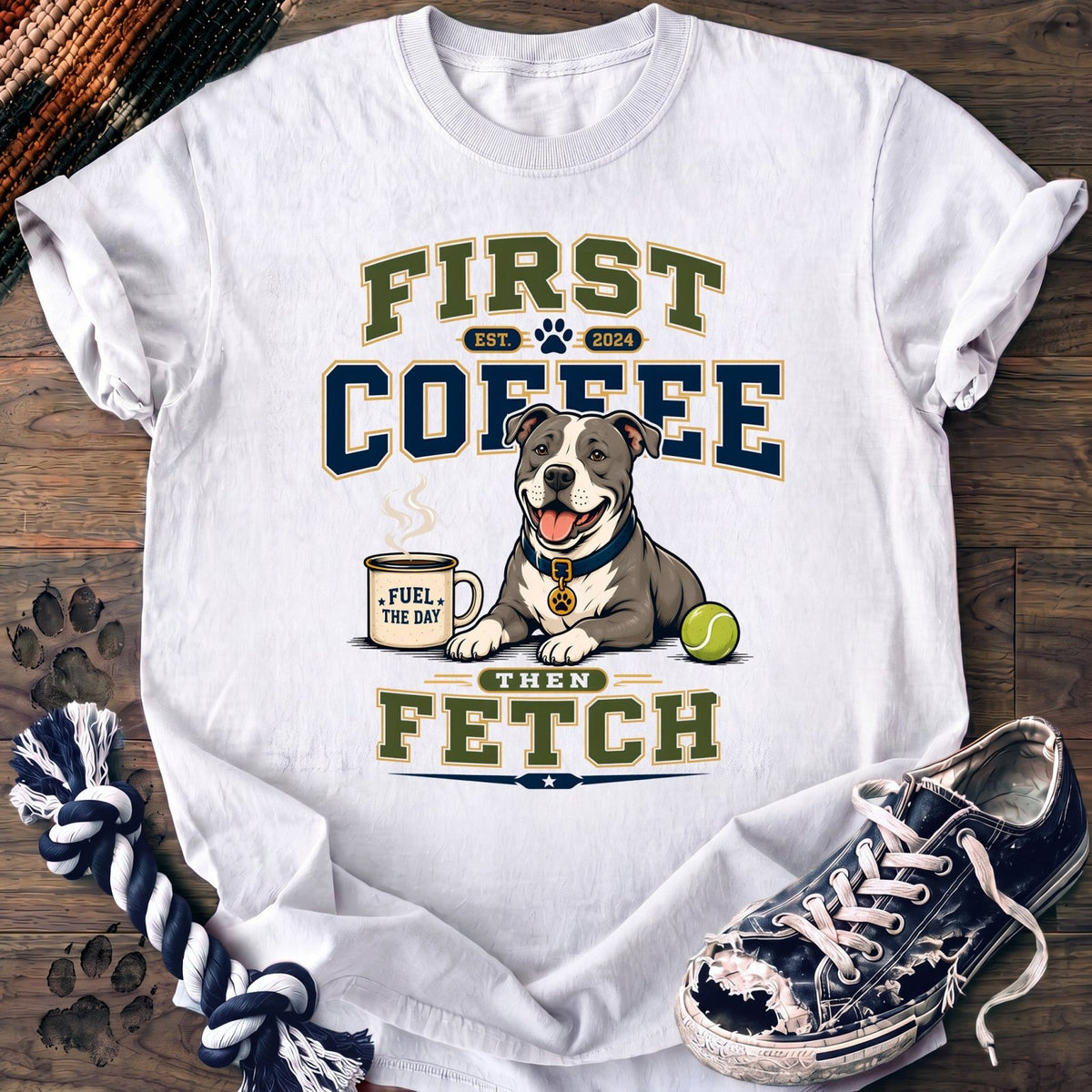 First Coffee Then Fetch - Pitbull - PAWSSION CLUB