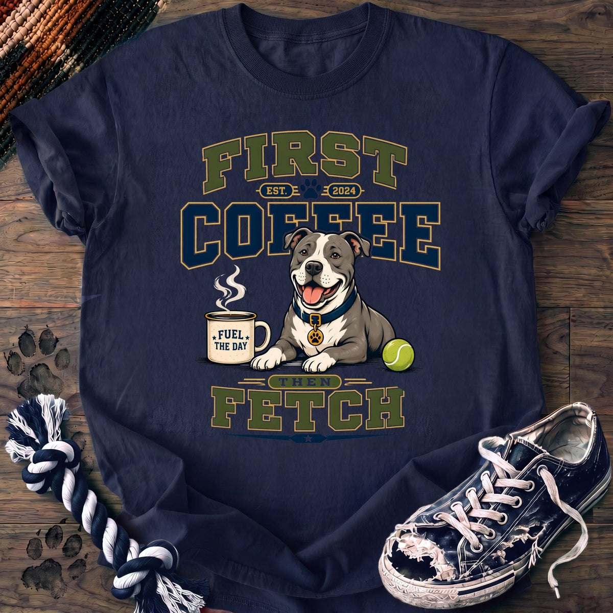 First Coffee Then Fetch - Pitbull - PAWSSION CLUB