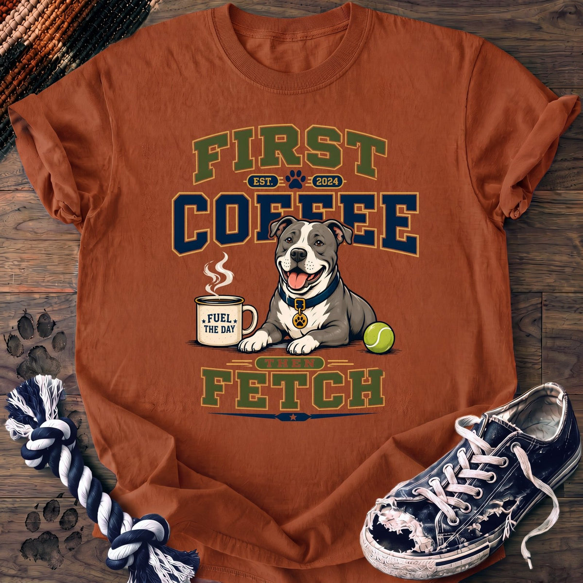 First Coffee Then Fetch - Pitbull - PAWSSION CLUB