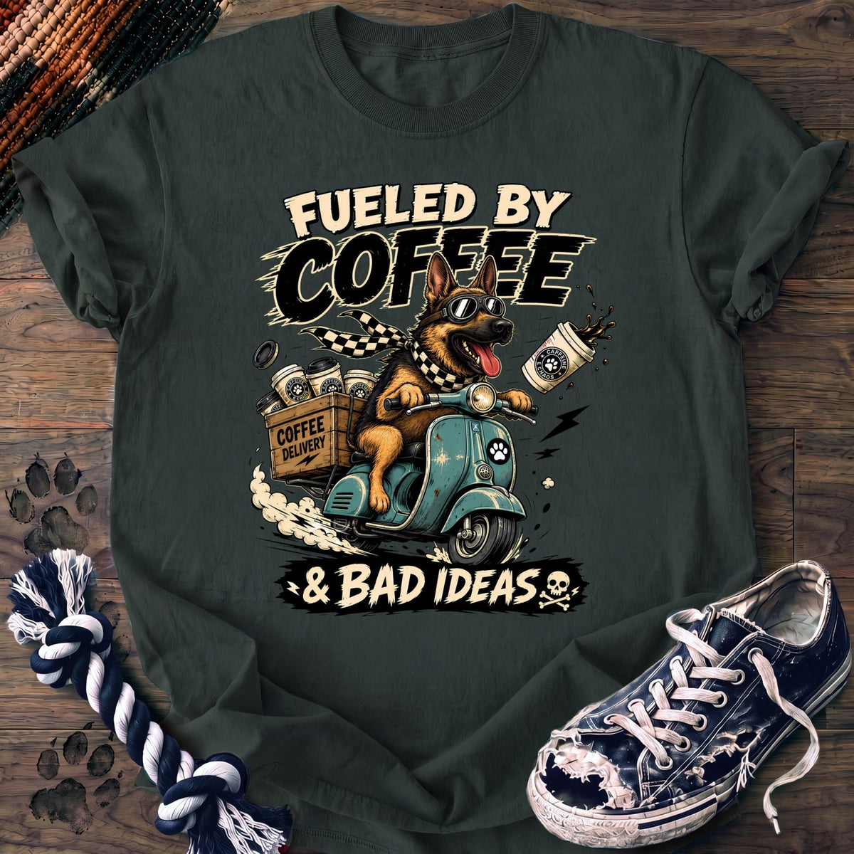 Fueled By Coffee & Bad Ideas - German Shepherd - PAWSSION CLUB