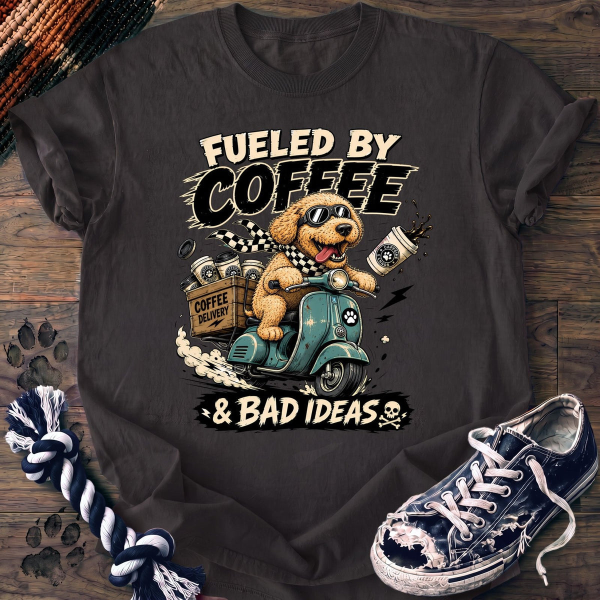 Fueled By Coffee & Bad Ideas - Goldendoodle - PAWSSION CLUB