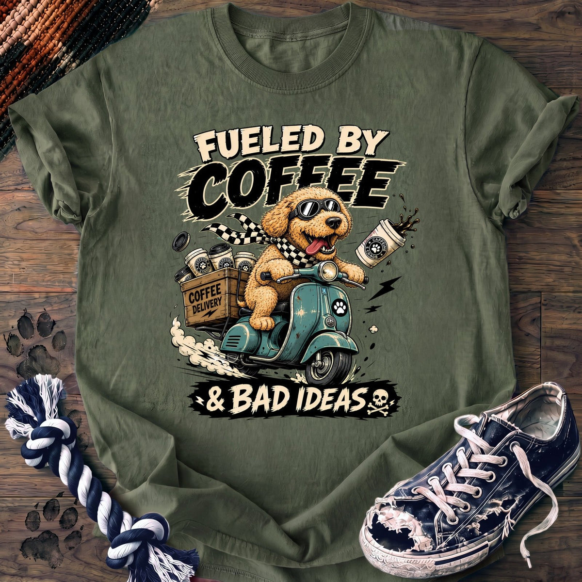 Fueled By Coffee & Bad Ideas - Goldendoodle - PAWSSION CLUB