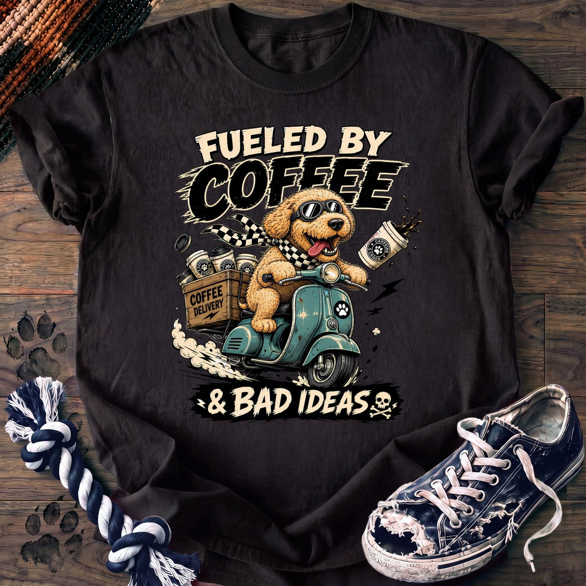Fueled By Coffee & Bad Ideas - Goldendoodle - PAWSSION CLUB
