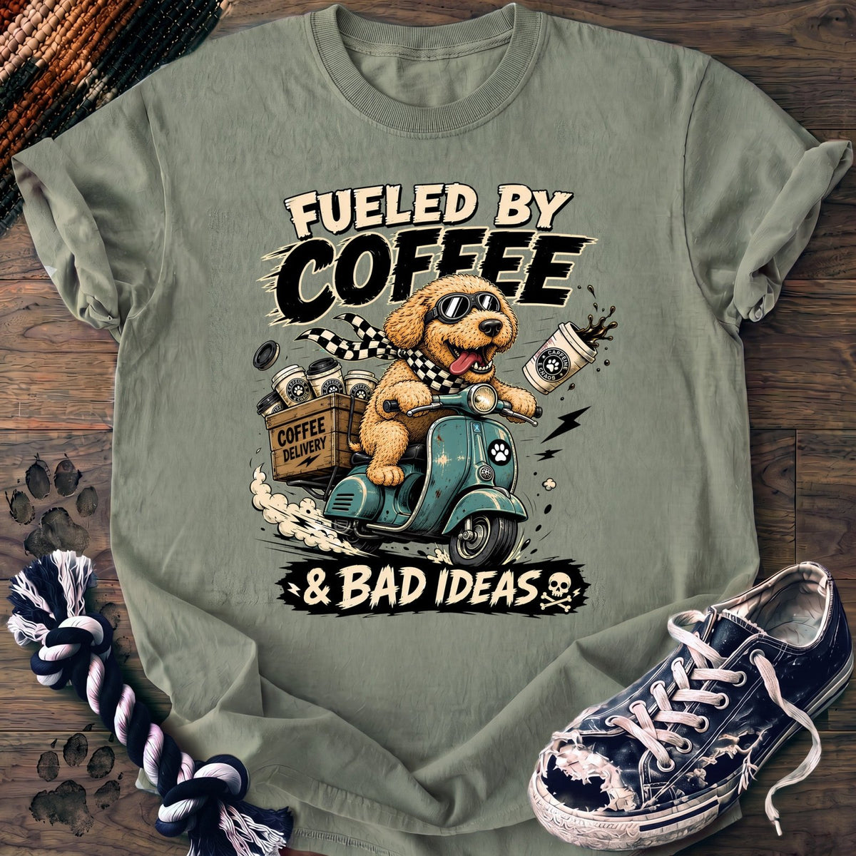 Fueled By Coffee & Bad Ideas - Goldendoodle - PAWSSION CLUB