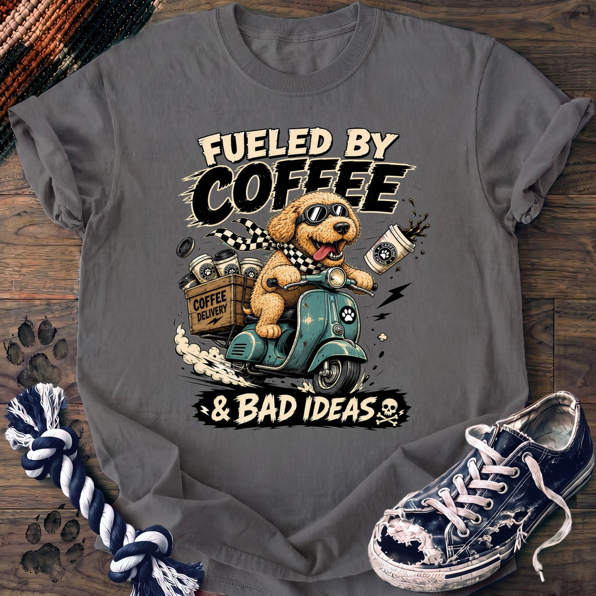 Fueled By Coffee & Bad Ideas - Goldendoodle - PAWSSION CLUB