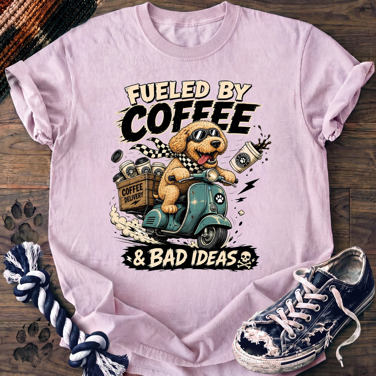 Fueled By Coffee & Bad Ideas - Goldendoodle - PAWSSION CLUB