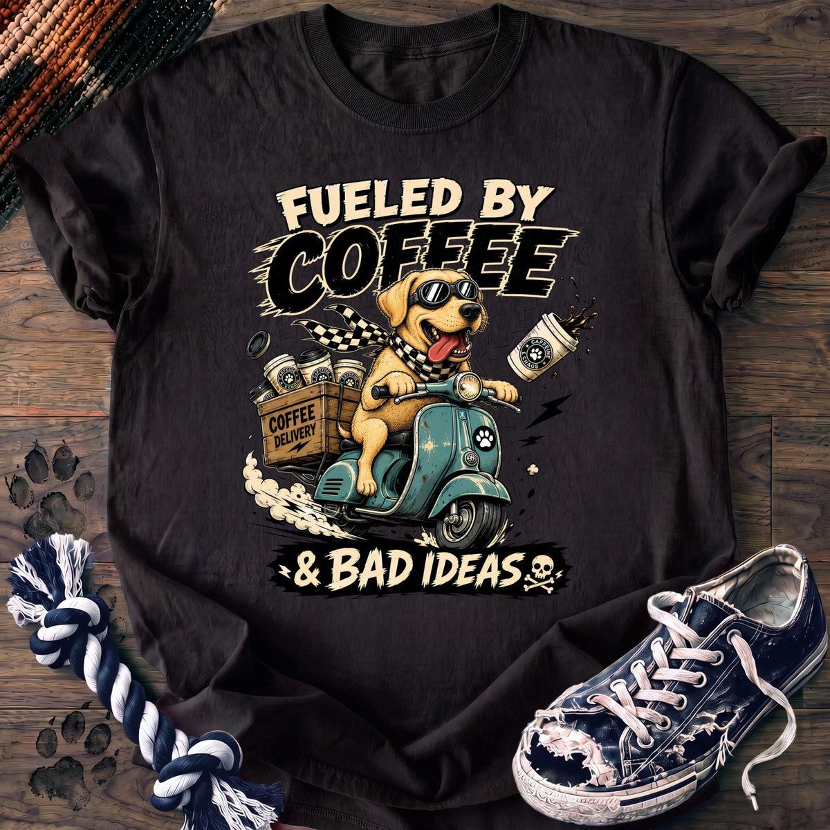 Fueled By Coffee & Bad Ideas - Labrador Retriever - PAWSSION CLUB