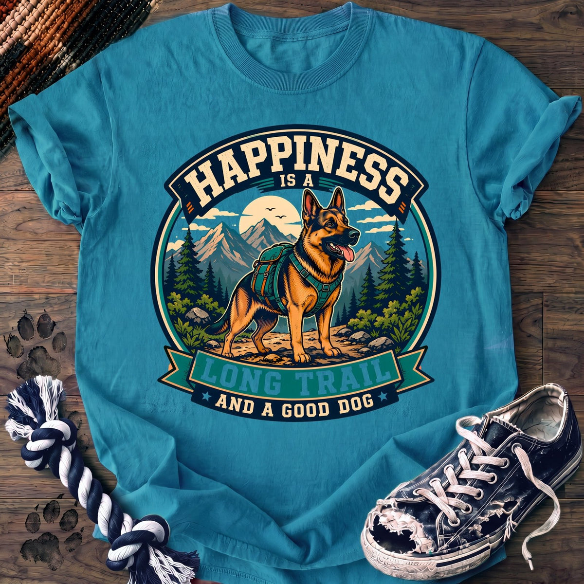 Happiness Is A Long Trail And A Good Dog - German Shepherd - PAWSSION CLUB