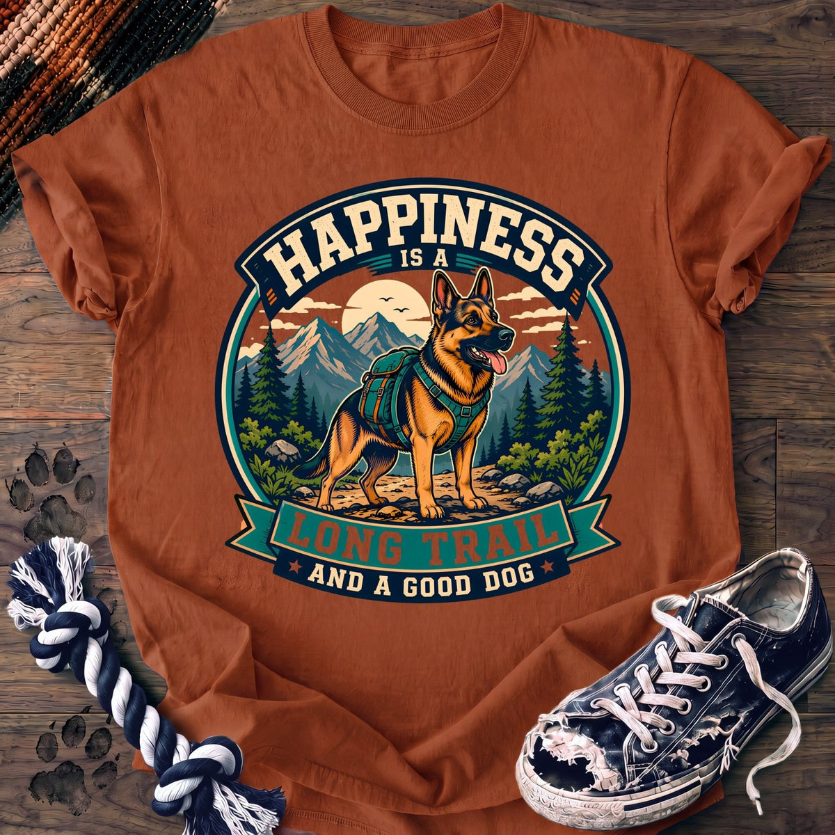 Happiness Is A Long Trail And A Good Dog - German Shepherd - PAWSSION CLUB