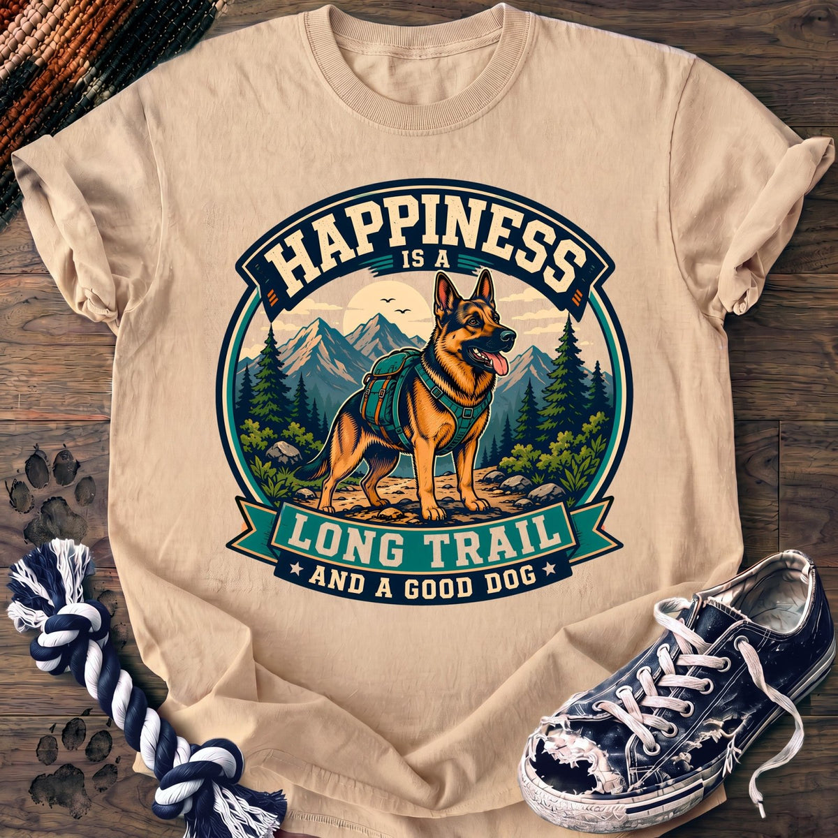 Happiness Is A Long Trail And A Good Dog - German Shepherd - PAWSSION CLUB