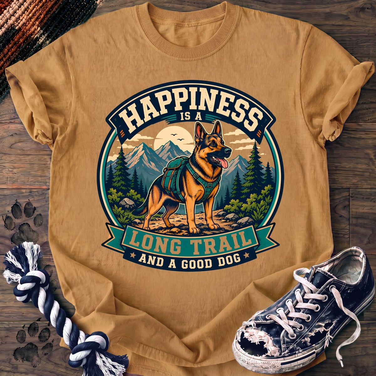 Happiness Is A Long Trail And A Good Dog - German Shepherd - PAWSSION CLUB