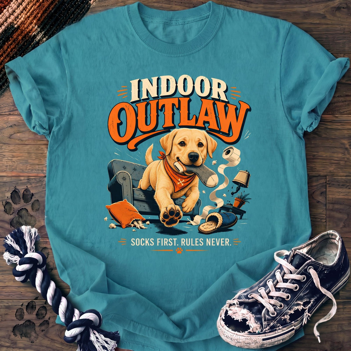 Indoor Outlaw Socks First Rules Never - Labrador Retriever - PAWSSION CLUB